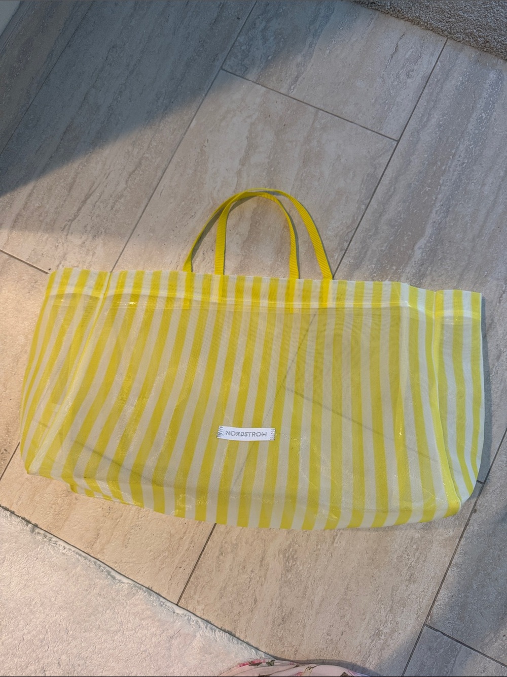 Nordstrom Yellow and White Striped Tote